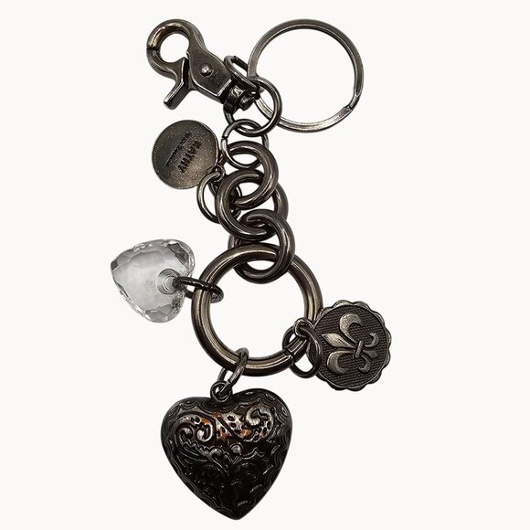 Kathy Van Zeeland Keychain Whimsy Gothic Punk Retro Bag Accessory Silver Tone - Picture 1 of 15